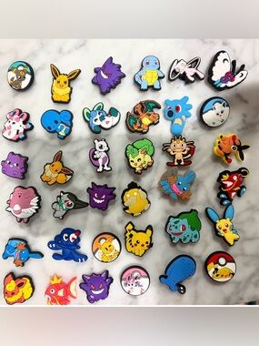 36 NEW Pokémon Rubber Shoe / Croc Gibbet Charms - Assorted Characters